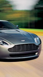 Preview wallpaper aston martin v8 vantage, 2005, gray metallic, front view, cars, speed