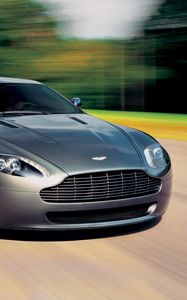 Preview wallpaper aston martin v8 vantage, 2005, gray metallic, front view, cars, speed