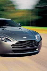 Preview wallpaper aston martin v8 vantage, 2005, gray metallic, front view, cars, speed