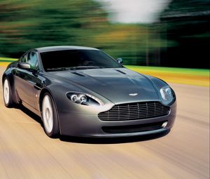 Preview wallpaper aston martin v8 vantage, 2005, gray metallic, front view, cars, speed