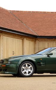 Preview wallpaper aston martin, v8, vantage, 1993, green, side view, auto