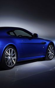 Preview wallpaper aston martin, v8, vantage, 2011, blue, side view, style, auto