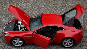 Preview wallpaper aston martin, v8, vantage, 2008, red, top view, style, auto