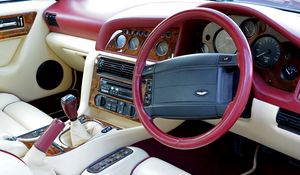 Preview wallpaper aston martin, v8, vantage, 1993, salon, interior, steering wheel, speedometer