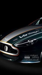 Preview wallpaper aston martin, v8, vantage, 2009, blue, front view, cars, sports