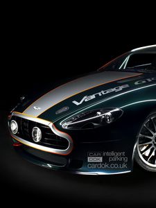 Preview wallpaper aston martin, v8, vantage, 2009, blue, front view, cars, sports