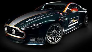 Preview wallpaper aston martin, v8, vantage, 2009, blue, front view, cars, sports