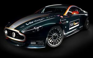 Preview wallpaper aston martin, v8, vantage, 2009, blue, front view, cars, sports