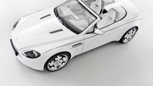 Preview wallpaper aston martin, v8, vantage, 2010, white, top view, cabriolet, style