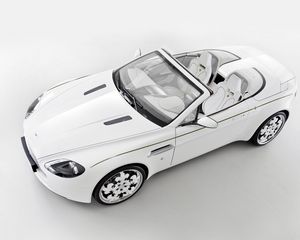 Preview wallpaper aston martin, v8, vantage, 2010, white, top view, cabriolet, style