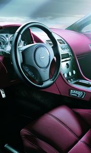 Preview wallpaper aston martin, v8, vantage, 2005, salon, interior, steering wheel, speedometer