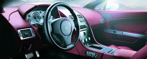 Preview wallpaper aston martin, v8, vantage, 2005, salon, interior, steering wheel, speedometer