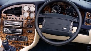 Preview wallpaper aston martin, v8, vantage, 1993, salon, interior, steering wheel, speedometer