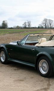 Preview wallpaper aston martin, v8, vantage, 1987, green, side view, cabriolet, nature