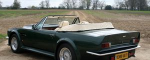 Preview wallpaper aston martin, v8, vantage, 1987, green, side view, cabriolet, nature