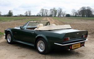 Preview wallpaper aston martin, v8, vantage, 1987, green, side view, cabriolet, nature