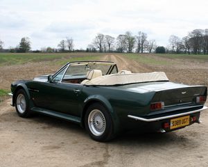 Preview wallpaper aston martin, v8, vantage, 1987, green, side view, cabriolet, nature