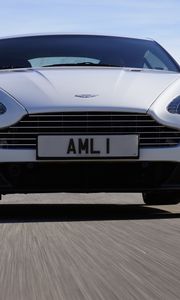 Preview wallpaper aston martin, v8, vantage, 2011, white, front view, car, asphalt