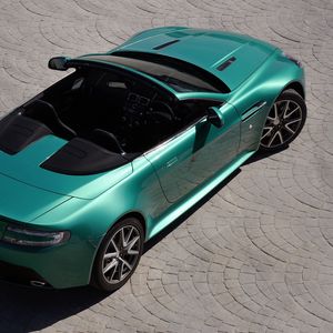 Preview wallpaper aston martin, v8, vantage, 2011, emerald, top view, style, cabriolet