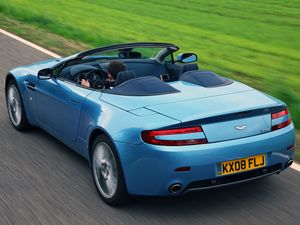 Preview wallpaper aston martin, v8, vantage, 2008, blue, rear view, style, speed