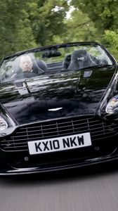 Preview wallpaper aston martin, v8, vantage, 2010, black, front view, style, nature