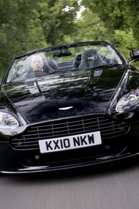 Preview wallpaper aston martin, v8, vantage, 2010, black, front view, style, nature