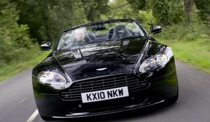 Preview wallpaper aston martin, v8, vantage, 2010, black, front view, style, nature