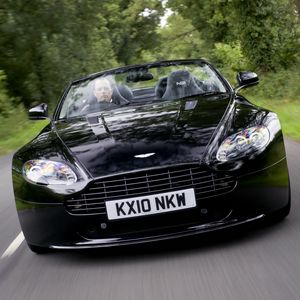 Preview wallpaper aston martin, v8, vantage, 2010, black, front view, style, nature