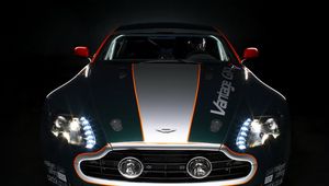 Preview wallpaper aston martin, v8, vantage, 2009, green, front view, cars, sports