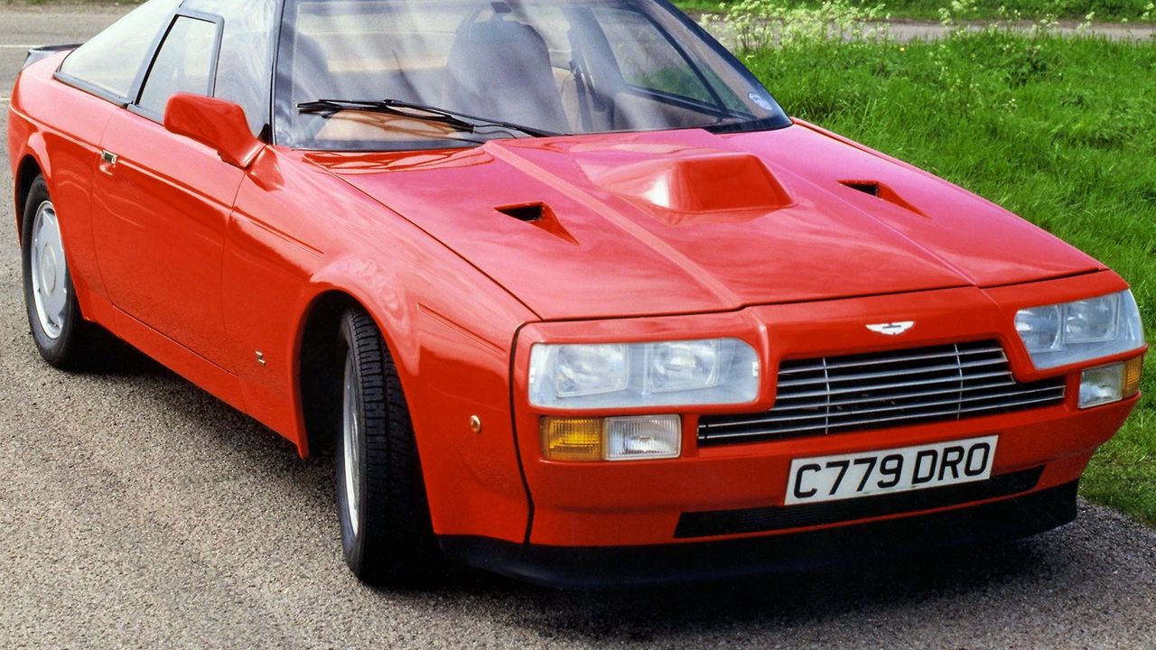 Wallpaper aston martin, v8, vantage, 1986, red, front view, car, retro