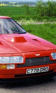 Preview wallpaper aston martin, v8, vantage, 1986, red, front view, car, retro