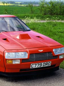 Preview wallpaper aston martin, v8, vantage, 1986, red, front view, car, retro