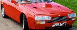 Preview wallpaper aston martin, v8, vantage, 1986, red, front view, car, retro