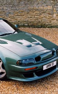 Preview wallpaper aston martin, v8, vantage, 1999, green, side view, auto