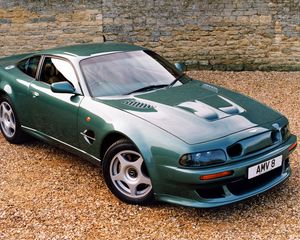 Preview wallpaper aston martin, v8, vantage, 1999, green, side view, auto