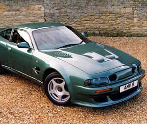 Preview wallpaper aston martin, v8, vantage, 1999, green, side view, auto