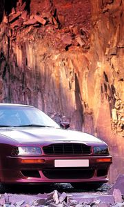 Preview wallpaper aston martin, v8, vantage, 1993, cherry, front view, style, rock