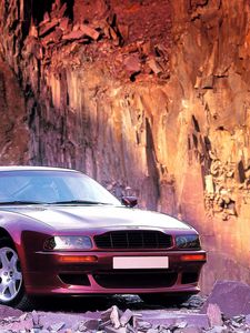 Preview wallpaper aston martin, v8, vantage, 1993, cherry, front view, style, rock