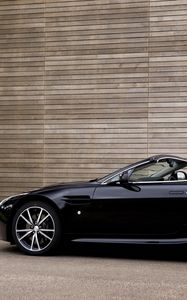 Preview wallpaper aston martin, v8, vantage, 2010, black, side view, auto, style