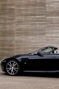 Preview wallpaper aston martin, v8, vantage, 2010, black, side view, auto, style