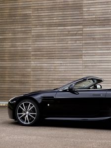 Preview wallpaper aston martin, v8, vantage, 2010, black, side view, auto, style