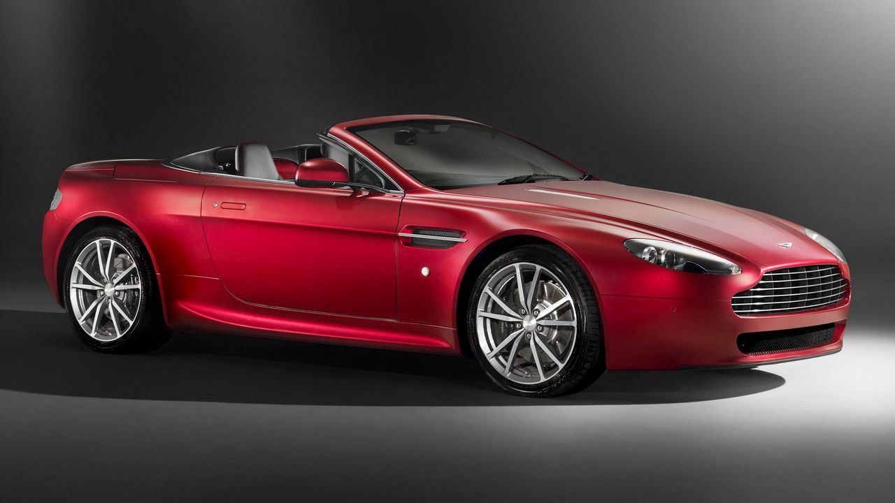 Wallpaper aston martin, v8, vantage, 2008, red, side view, style