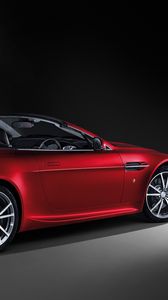 Preview wallpaper aston martin, v8, vantage, 2008, red, side view, style, cabriolet