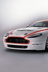 Preview wallpaper aston martin, v8, vantage, 2008, white, front view, style, sports