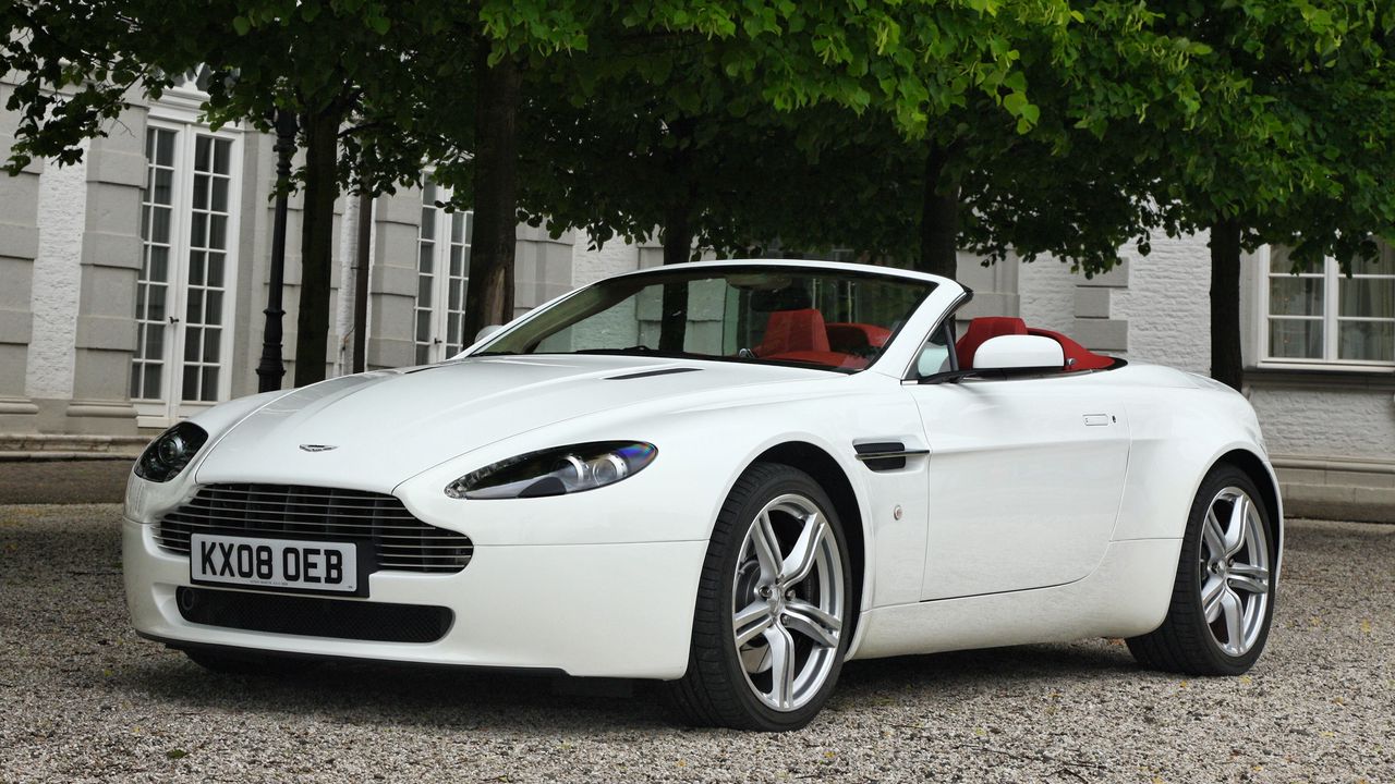 Wallpaper aston martin, v8, vantage, 2008, white, front view, style, cabriolet