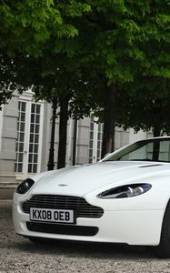 Preview wallpaper aston martin, v8, vantage, 2008, white, front view, style, cabriolet