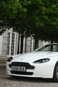 Preview wallpaper aston martin, v8, vantage, 2008, white, front view, style, cabriolet