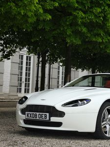 Preview wallpaper aston martin, v8, vantage, 2008, white, front view, style, cabriolet