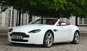 Preview wallpaper aston martin, v8, vantage, 2008, white, front view, style, cabriolet