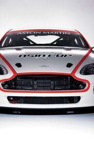 Preview wallpaper aston martin, v8, vantage, white, front view, style, car